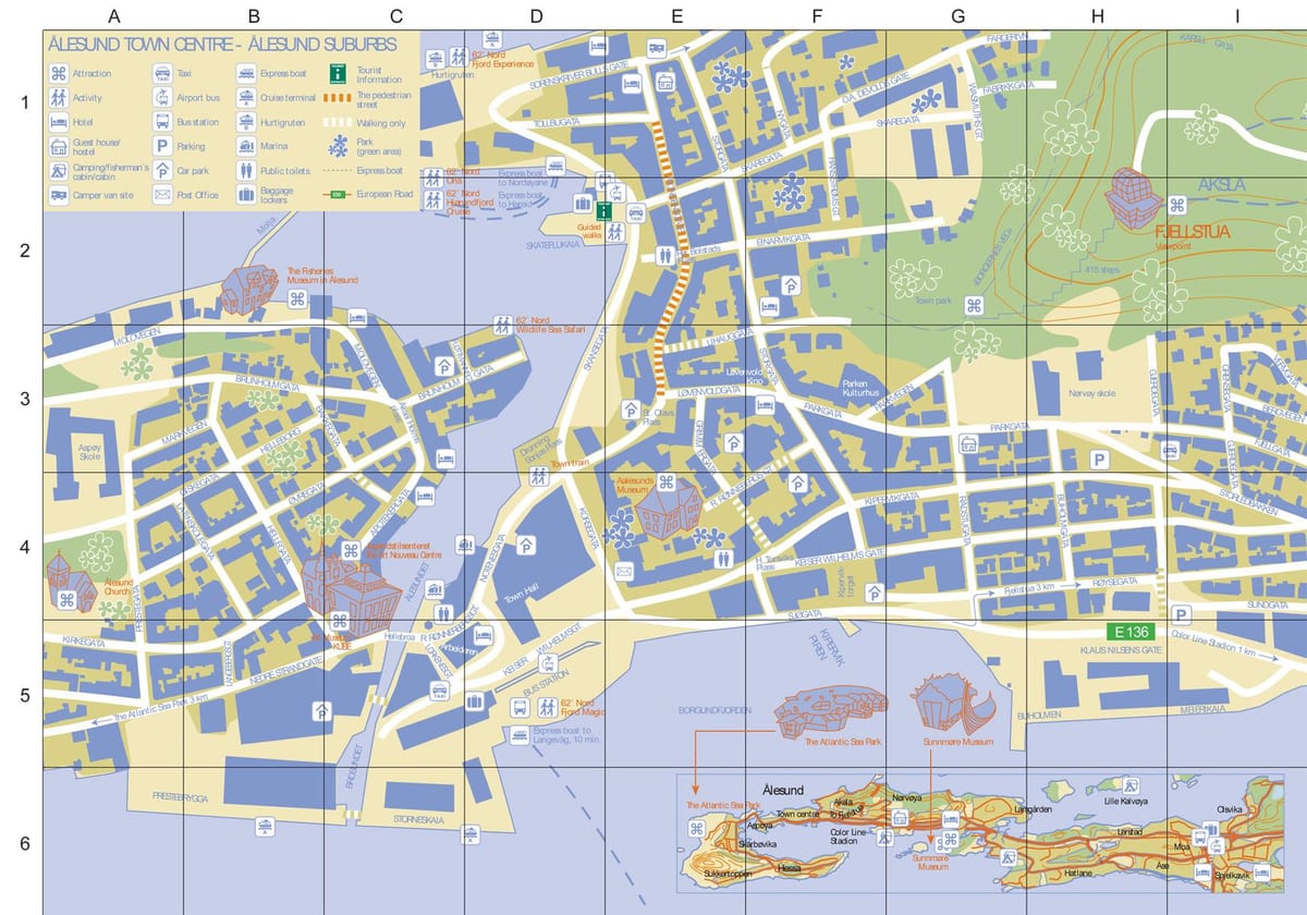 alesund Norvegia hiriaren mapa