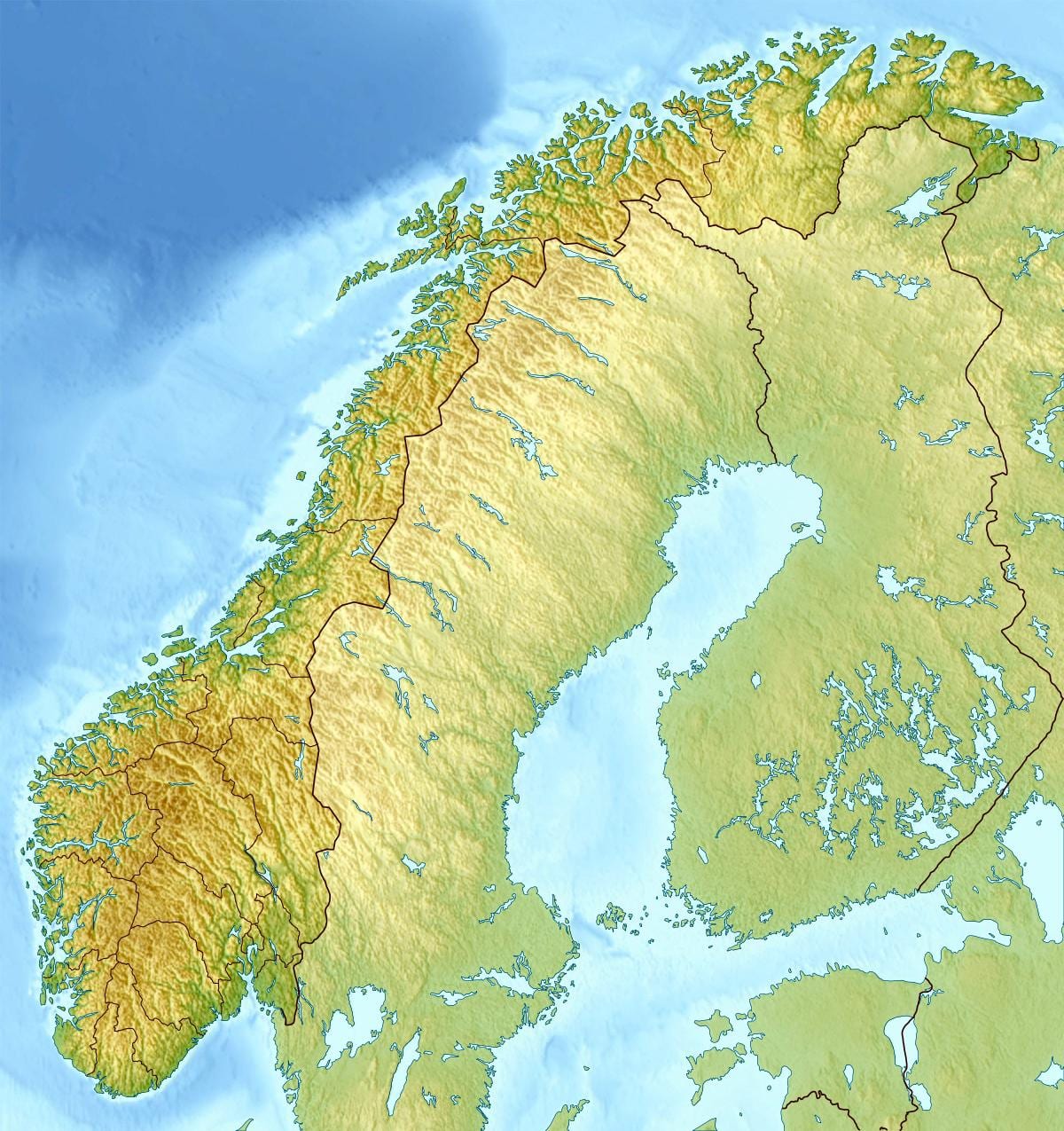 Mapa hodei Norvegia