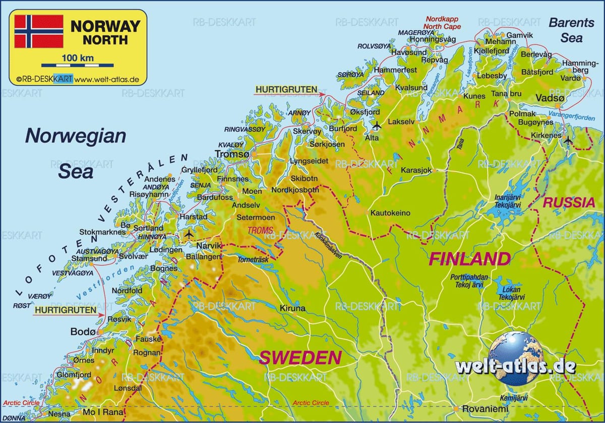 Mapa kirkenes Norvegia