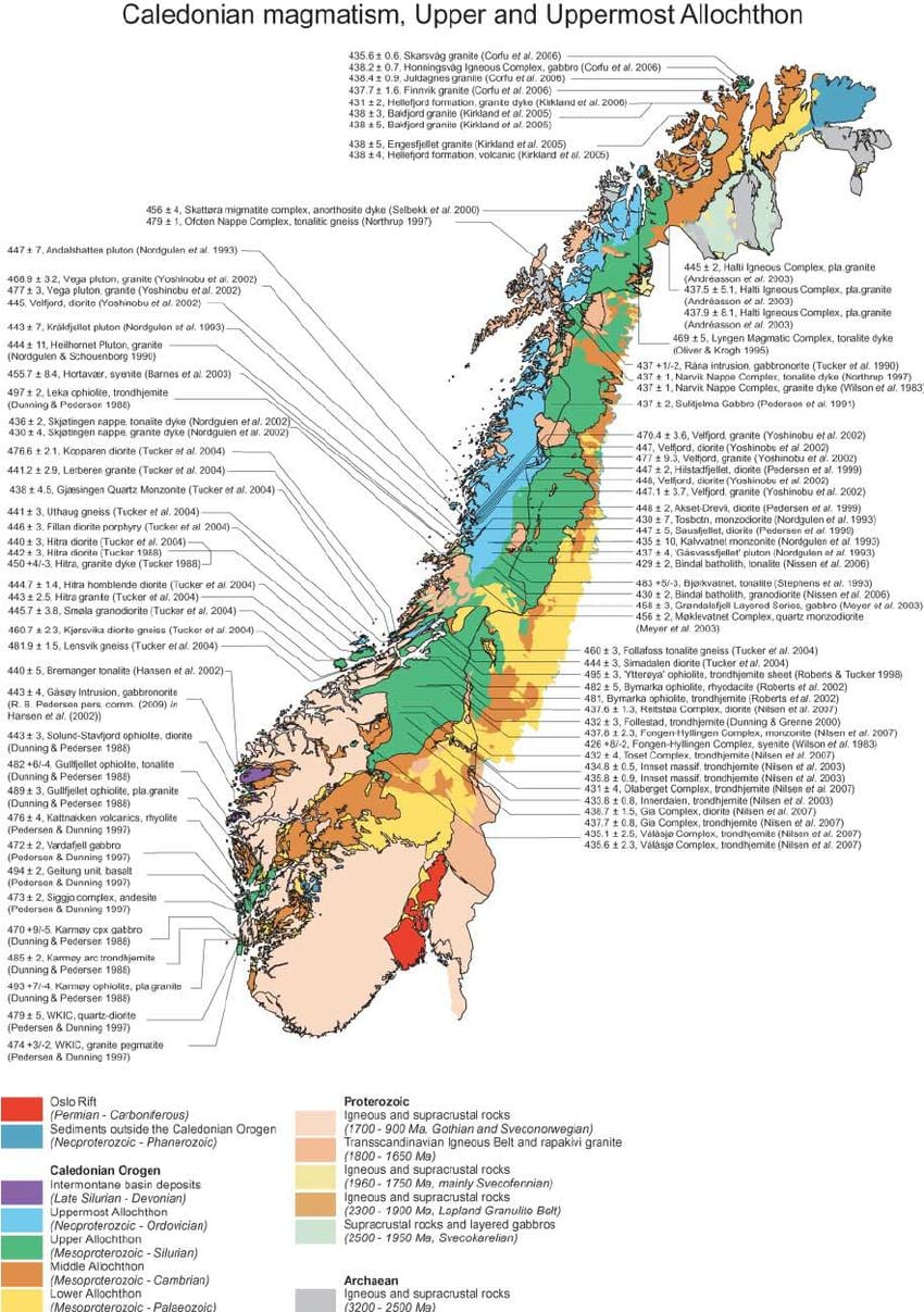 Mapa geologiko Norvegia