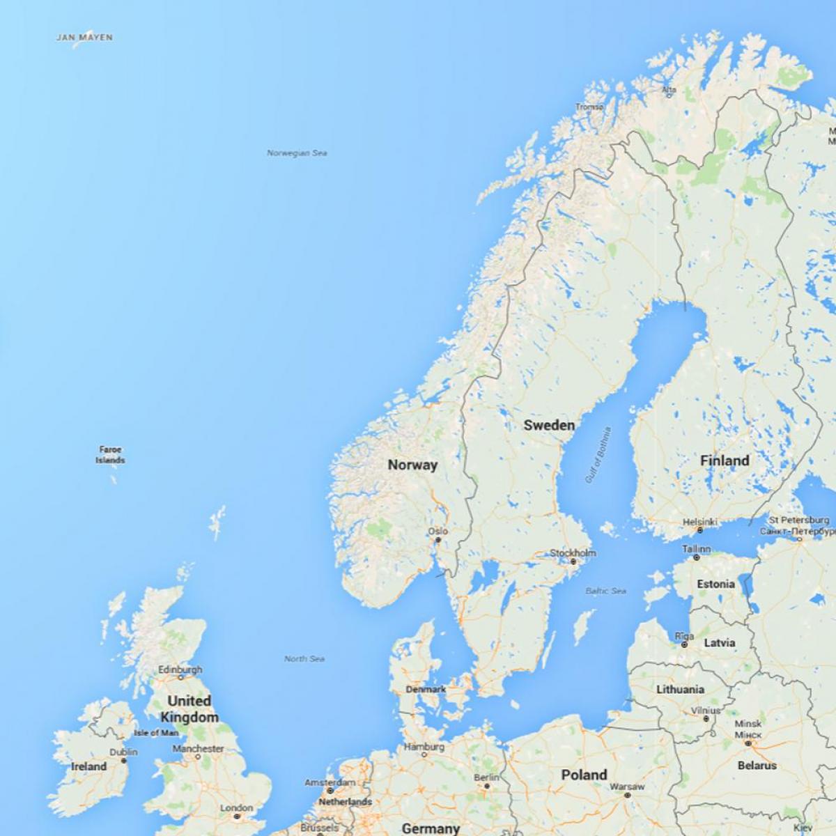 mapa norge Norvegia