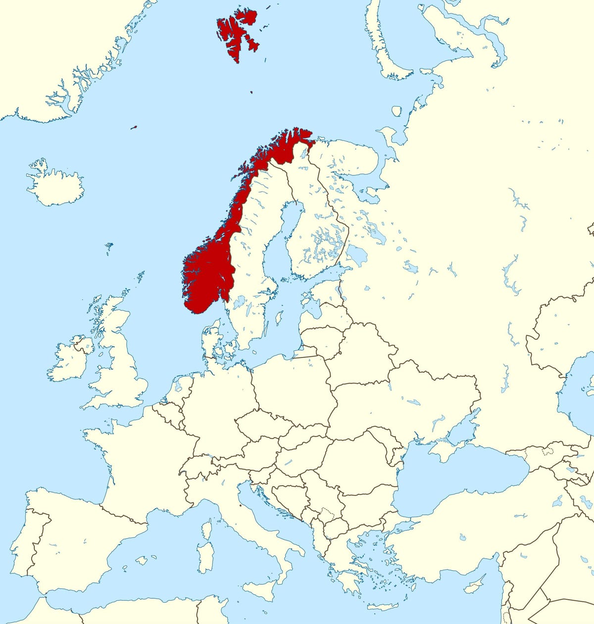 Norvegia mapan europa