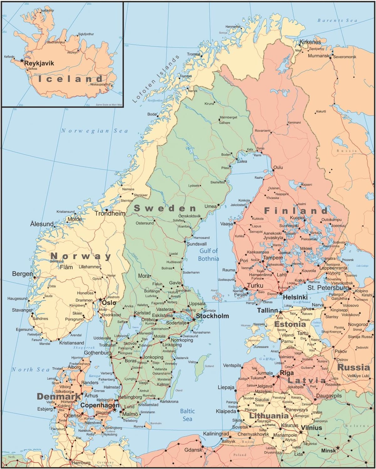 Mapa Norvegia herrialde