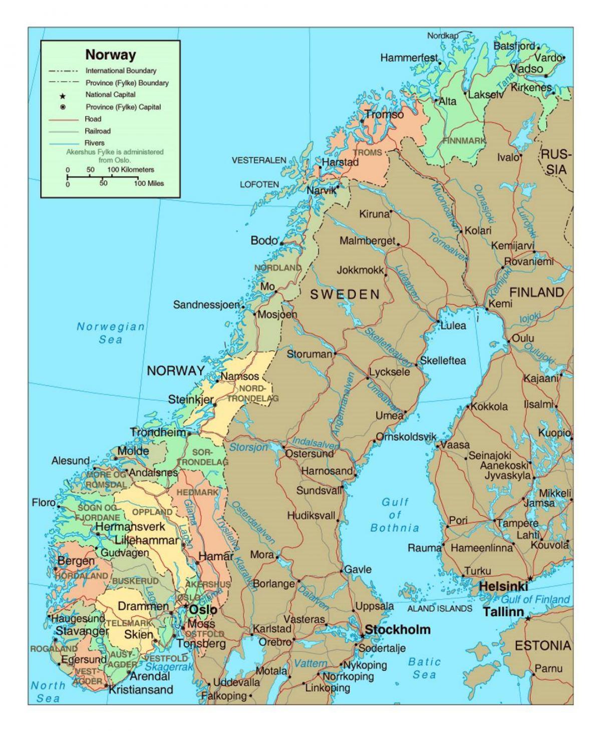 mapa Norvegiako herri