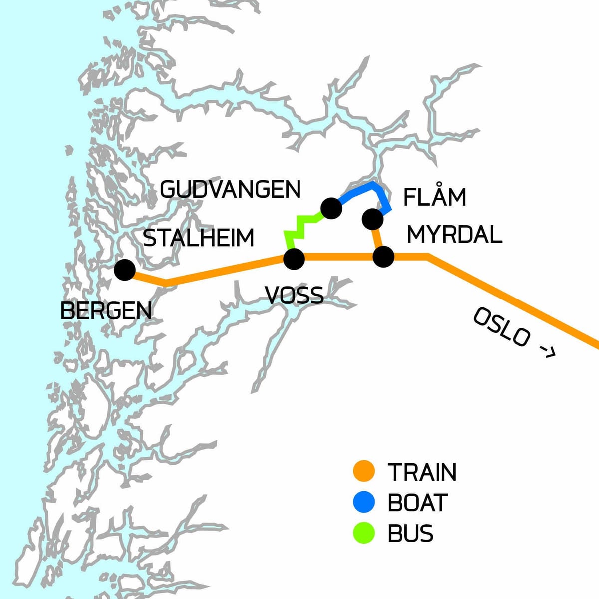Mapa Norvegia hitz batean
