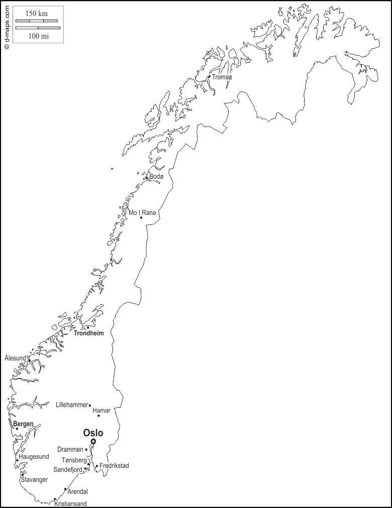 Mapa Norvegia eskema