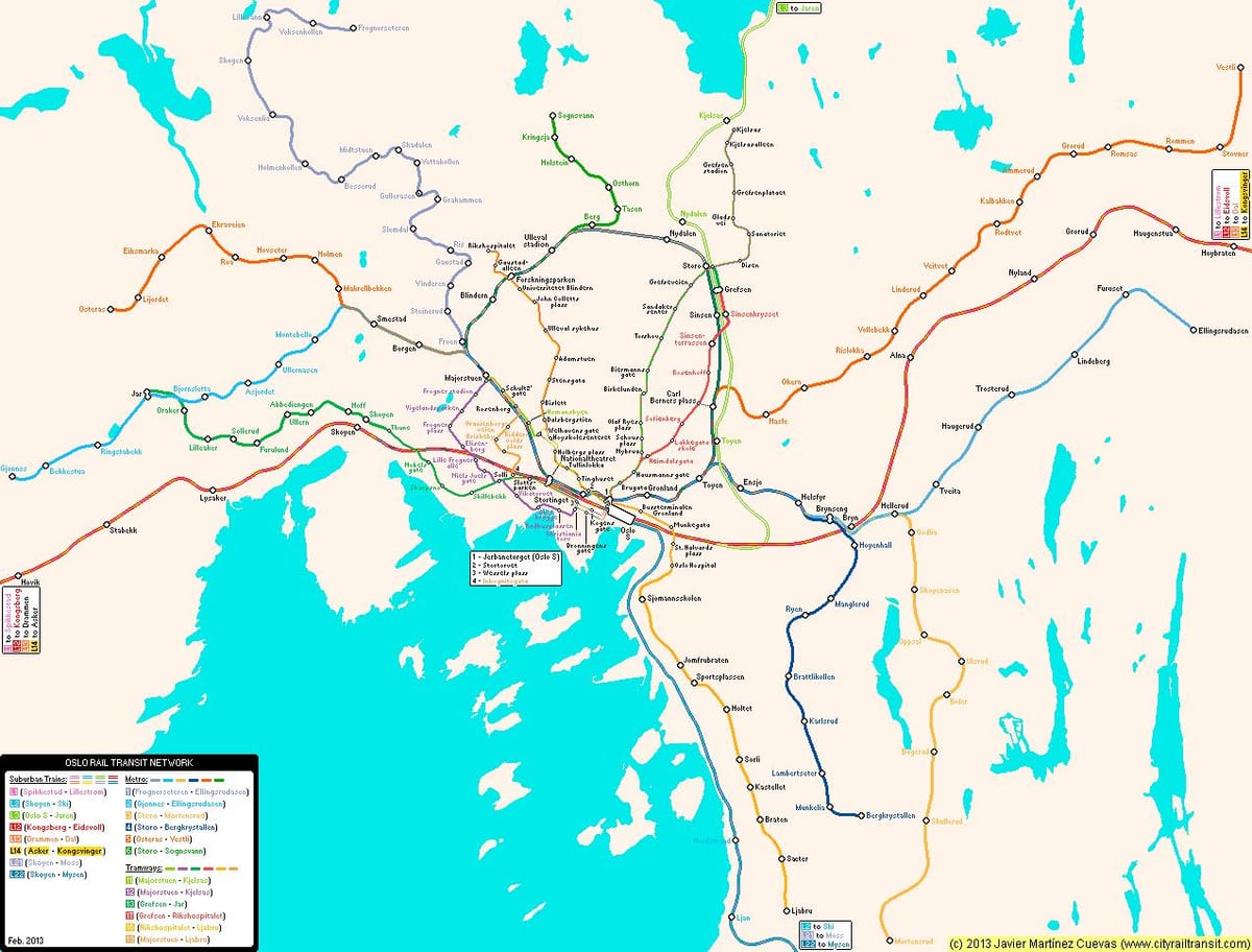 Mapa Norvegia metro