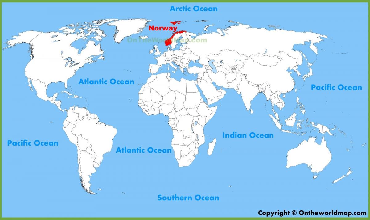 munduko mapa erakutsiz Norvegia