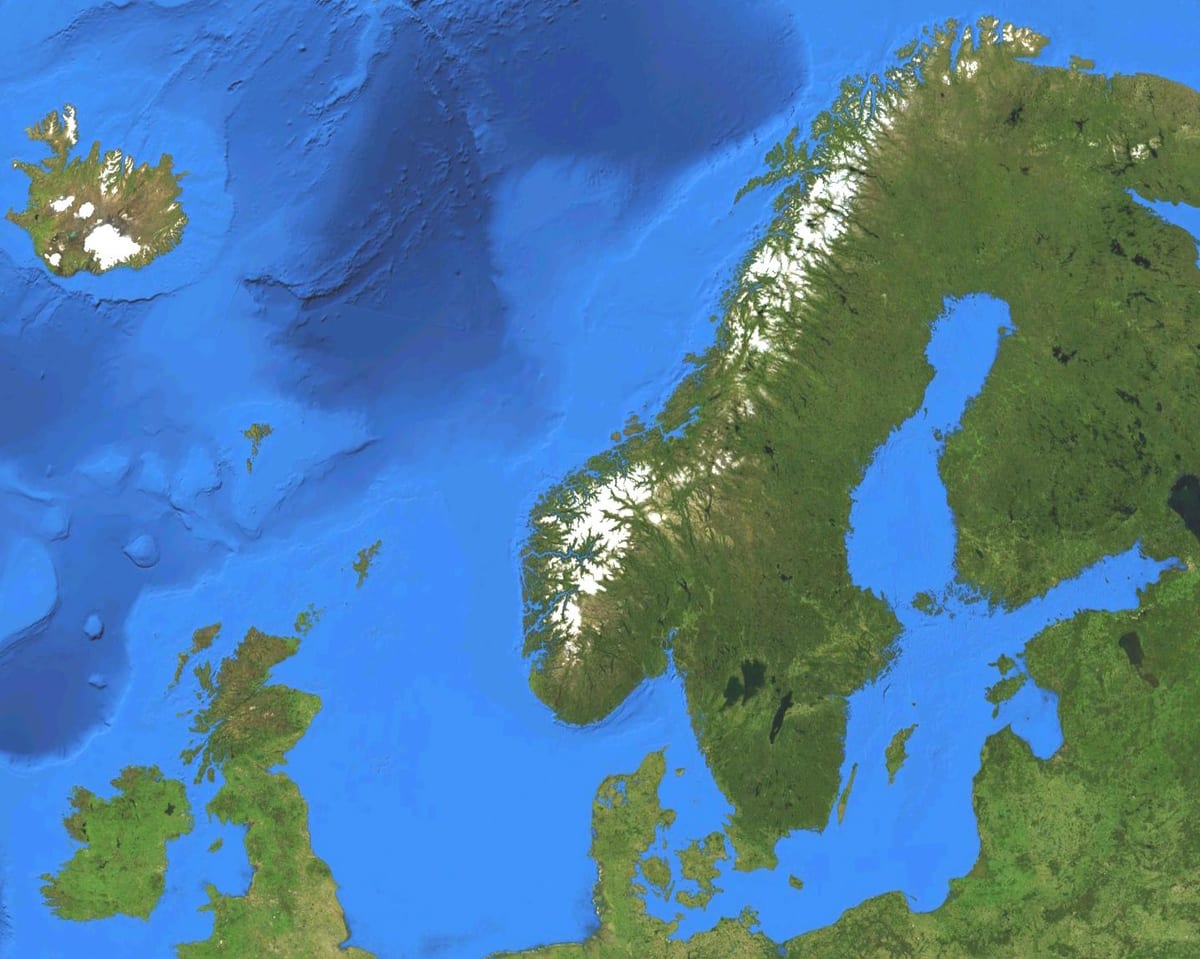 Mapa satelite Norvegia