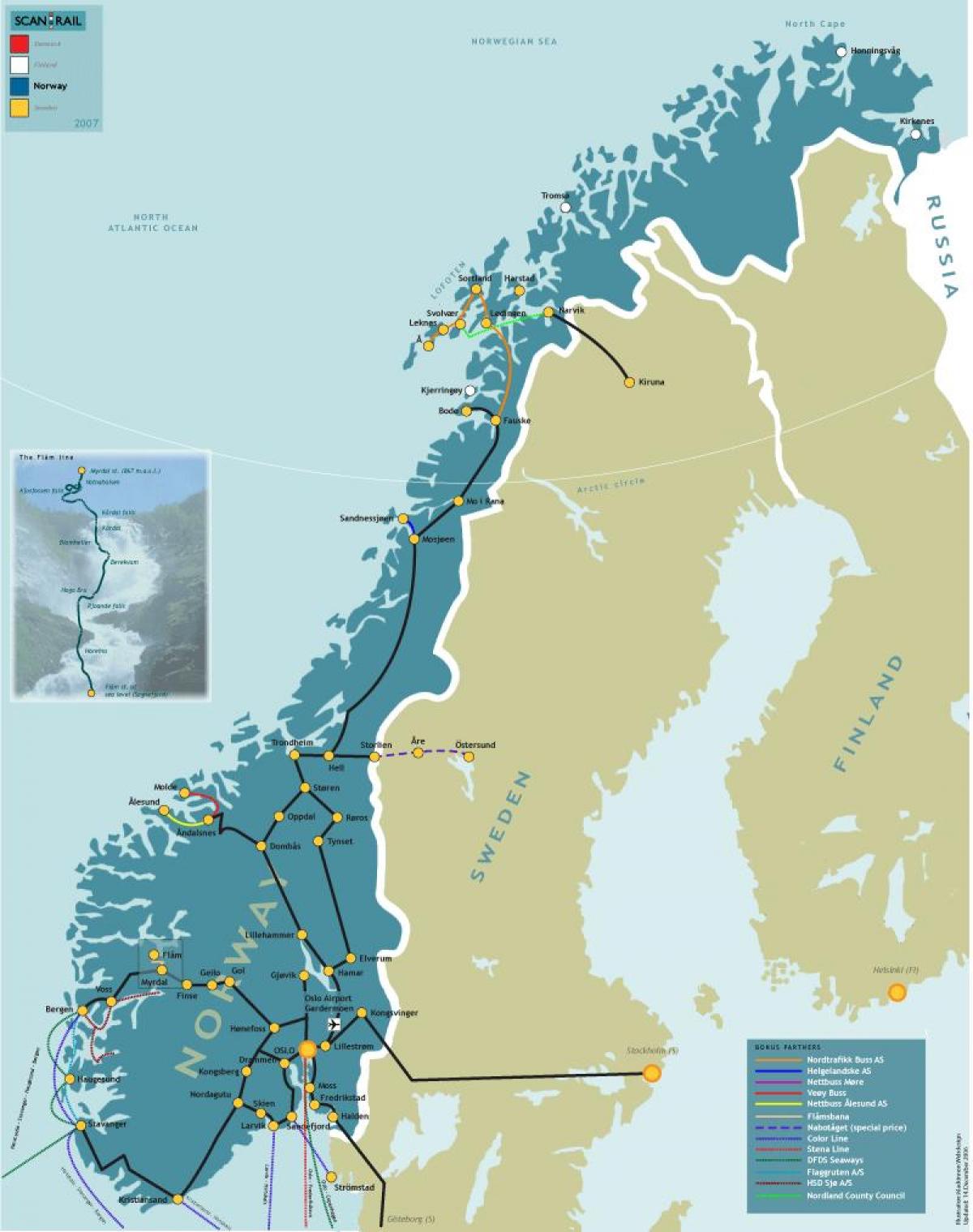 Norvegia trenbide-mapa