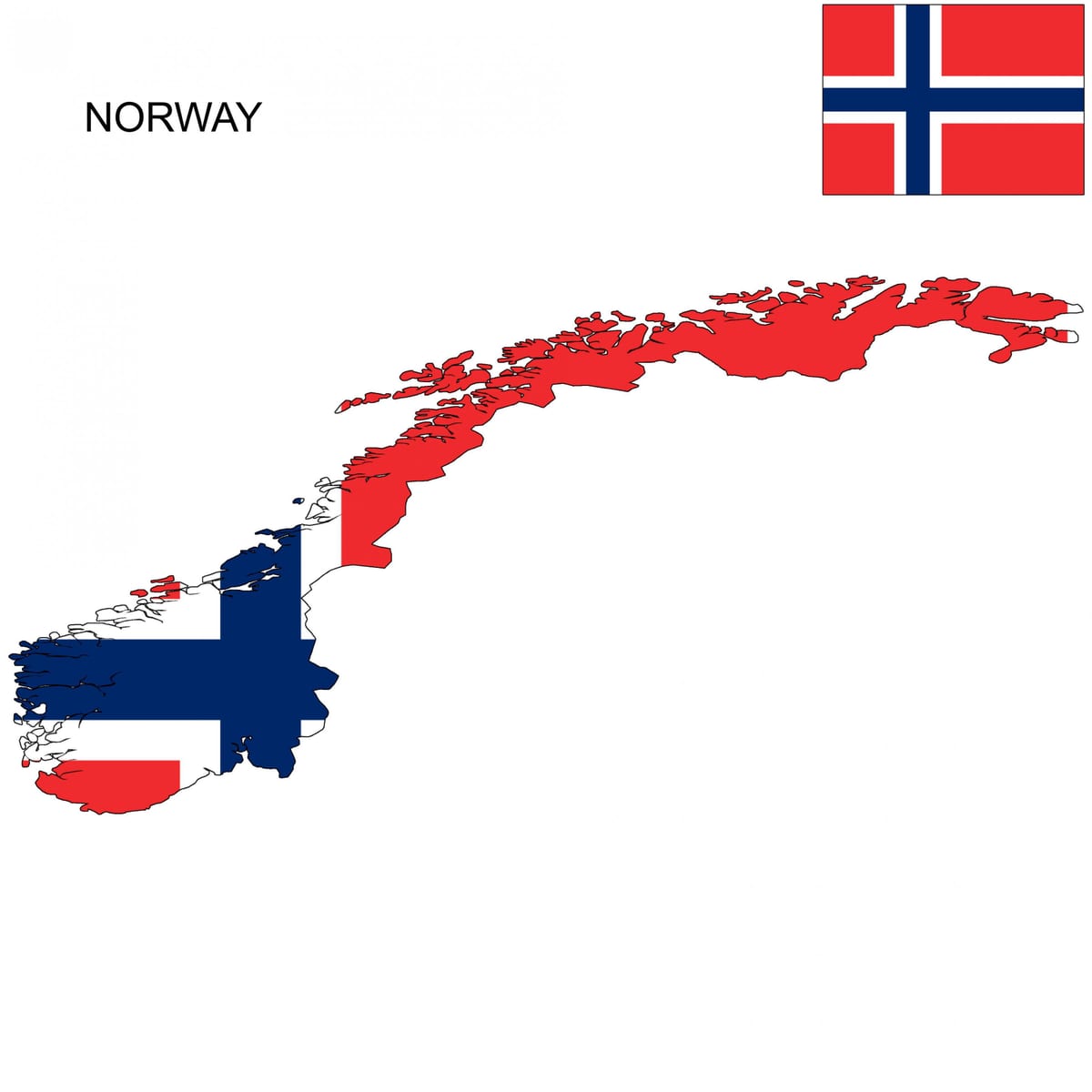 Norvegia mapa bandera