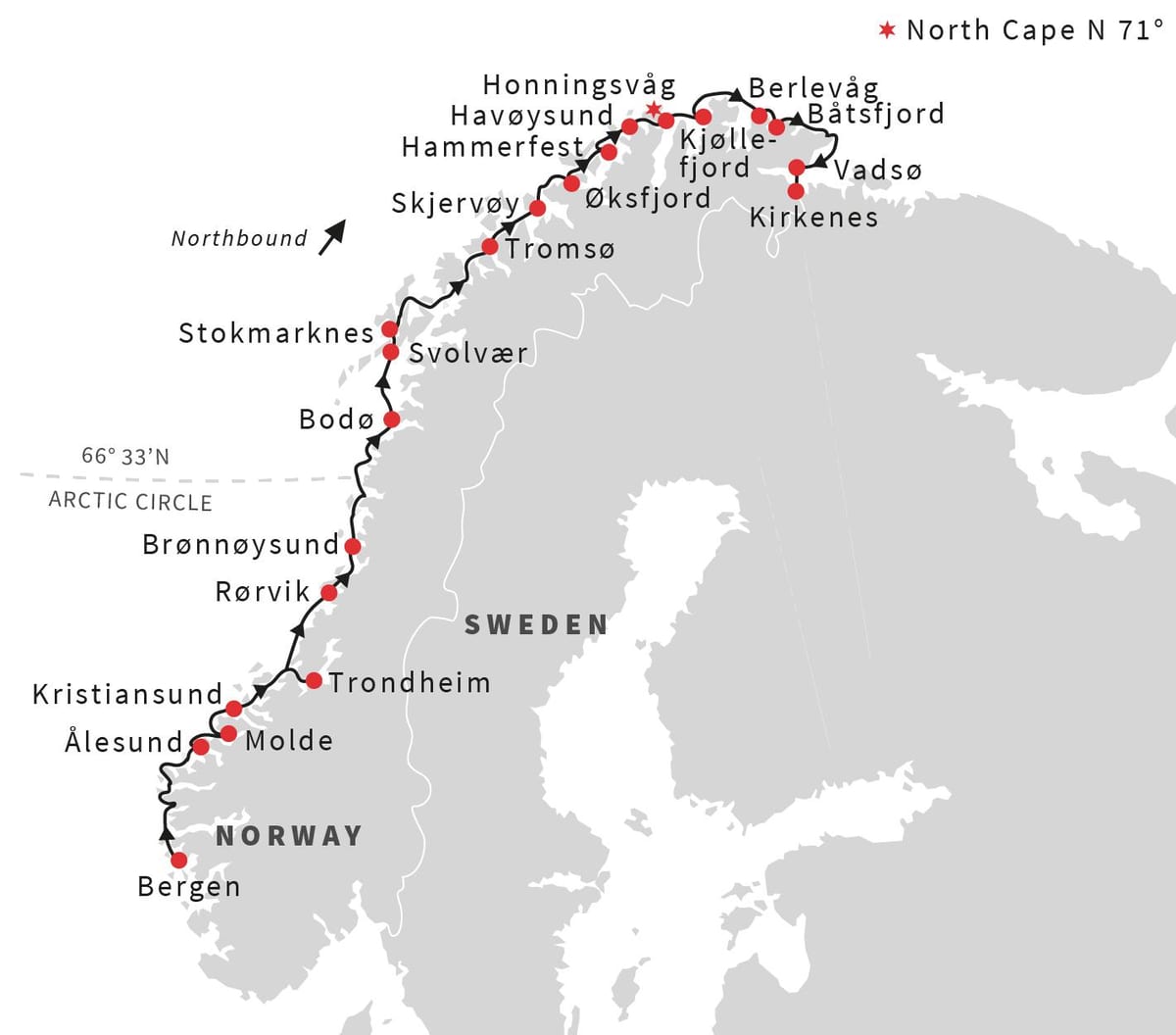 Mapa bergen Norvegia argi trenbide