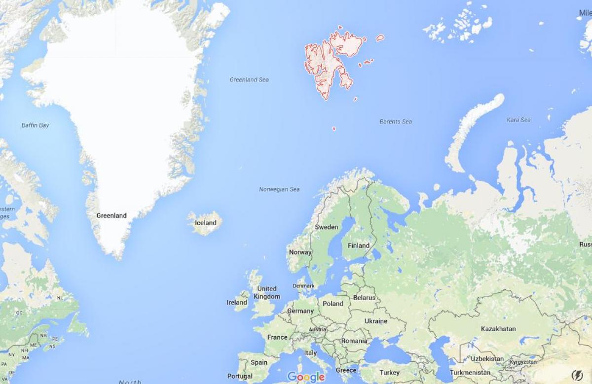 spitsbergen Norvegia mapa