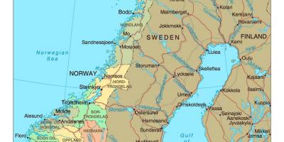 Errepide mapa Norvegian hiri
