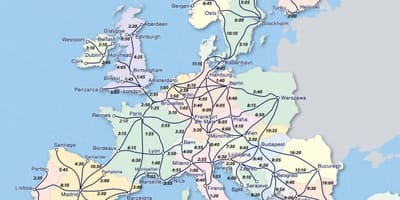 Mapa eurail Norvegia