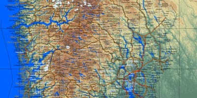 Mapa zehatza hegoaldeko Norvegia