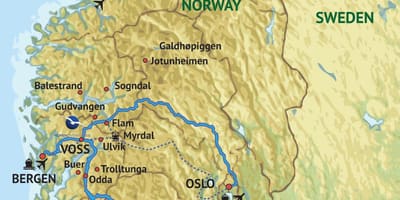 Mapa mendebaldeko Norvegia