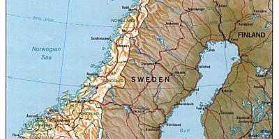 Mapa zehatza Norvegia dituzten hiriak