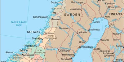 Norvegia probintzien mapa