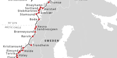 Mapa Norvegia ferry