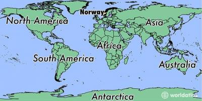 Mapa Norvegia kokapena munduarekin 