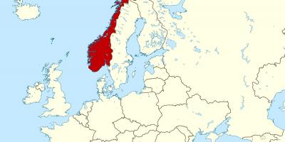 Mapa Norvegia eta europan