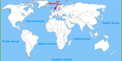 Munduko mapa erakutsiz Norvegia