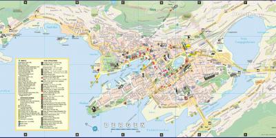 Norvegiako Bergen hirian mapa