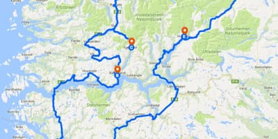 Norvegia glaziarra mapa